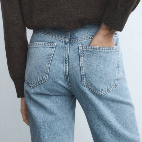 Mango Matilda Light Wash Straight Mid-Rise Jeans Size 2 - Picture 4 of 12